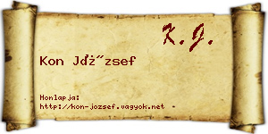 Kon József névjegykártya